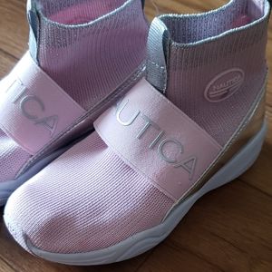 Nautica Pink & Silver Girl High Top Sneakers